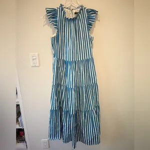J. CREW Tiered Cotton Dobby Dress in Cape Stripe size‎ XS thumbnail 2