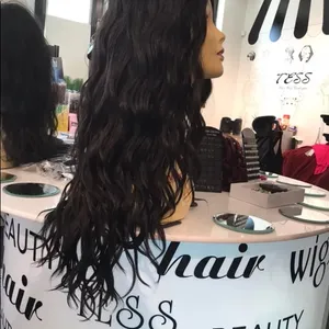 Wig Swisslace Human hair Blende Brown Long Curls thumbnail 5