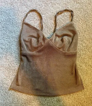 Backless Brown Camisole Going Out Top thumbnail 1