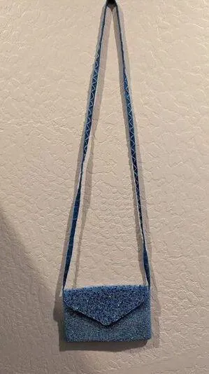 Vintage mcm seed pearl purse beaded thumbnail 1