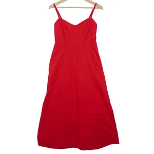 Show Me Your Mumu Allegra Midi Dress Womens M Red Spaghetti Strap Pockets FLAW thumbnail 5