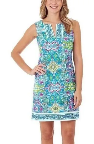Jude Connally Carissa Shift Mini‎ Dress S Printed Resort Vacation Stretch Knit thumbnail 1