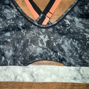 Brooks Black and Gray Marble Print Women's Sports Bra thumbnail 5