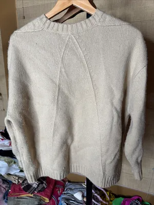 Banana Republic Oversized Merino Wool Cotton Sweater Natural Size Small thumbnail 10