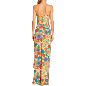NWT Eden Amanda Uprichard Floral Ruffle High-Low Gown women's size XL thumbnail 2