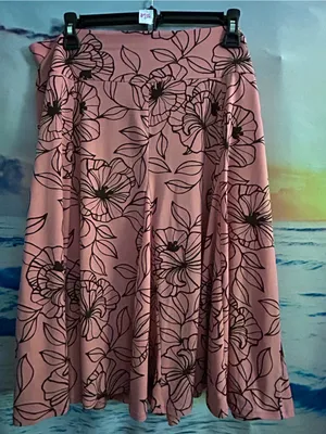 Apt. 9 Women's Pink Floral A-Line Stretch Waist Skirt SZ Large thumbnail 2