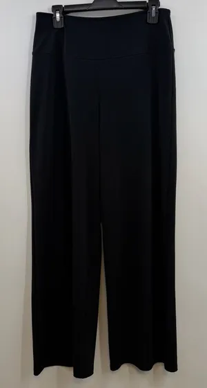 SPANX Go With The Flow Pants M Black High Rise Wide Leg Pull On Stretch thumbnail 1