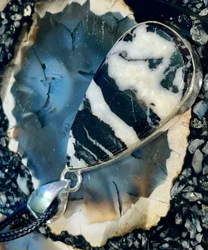 White Buffalo Turquoise Crystal Pendant 2 1/2” thumbnail 1
