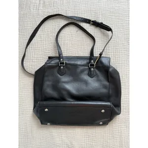 Coach Charlie Tote Bag Large Black Leather Shoulder‎ Handbag Purse thumbnail 5