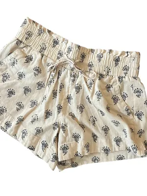 A New Day Linen Blend Paperbag Waist All Over Print Shorts Size XS Boho thumbnail 1