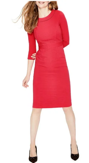 Boden x Anthropologie Mia Ottoman Midi Dress Pink Textured Size 4. thumbnail 1