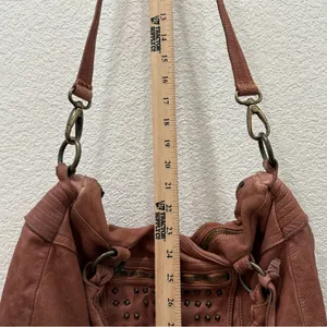 MONI MONI Cinzia Moniaci Brown Italian Leather Studded Splendor Tote Satchel Bag thumbnail 13