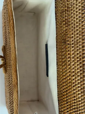 Street Level woven straw crossbody bag thumbnail 2