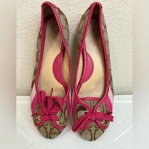 Coach Pink Janelle Signature Flats thumbnail 3