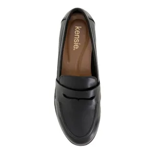 NEW Kensie Women’s Slip-On Gitty Dark Academia Penny Black Loafers, Size 7.5M thumbnail 11