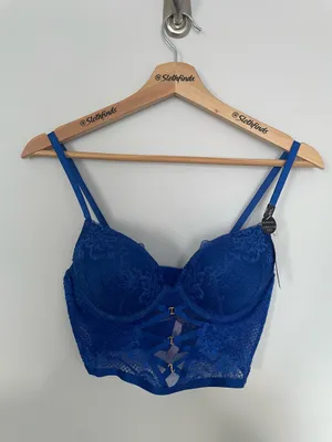 Victorias Secret Very Sexy Bombshell Strappy Fishnet Lace Push-Up Corset Top 34B thumbnail 7
