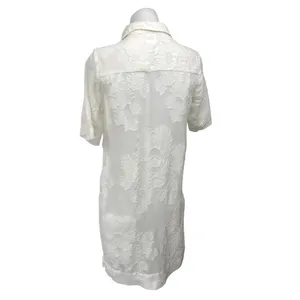 Aritzia Wilfred Hemistiche White Semi Sheer Short Sleeve Mini Shirt Dress Sz XS thumbnail 2