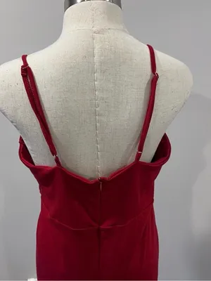 Red Spaghetti-Strap Wrap Dress - Women thumbnail 3