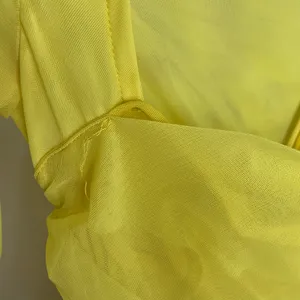 House of CB Valentina Yellow Long Sleeve Ruched Organza Mesh Mini Dress XS thumbnail 6
