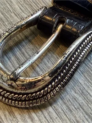 Vintage Brighton Black Leather Belt Size Medium Western Boho thumbnail 3