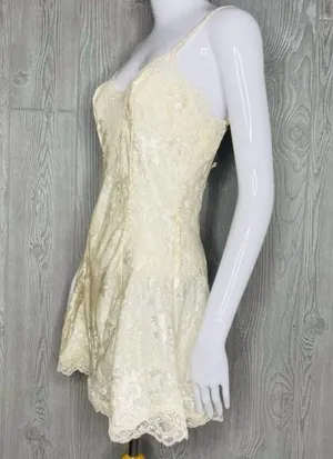 Nwt Vintage white & gold label Victoria secret lace teddy nightgown lingerie thumbnail 6