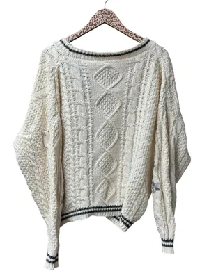 Taylor Swift Folklore Album Era Cable Knit V-Neck Button Cardigan Sweater MD/LG thumbnail 4