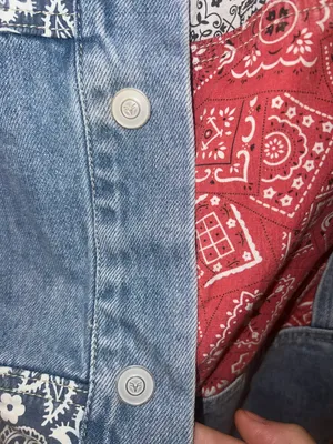 Anthropologie Faria Patchwork Denim Trucker Jacket thumbnail 9