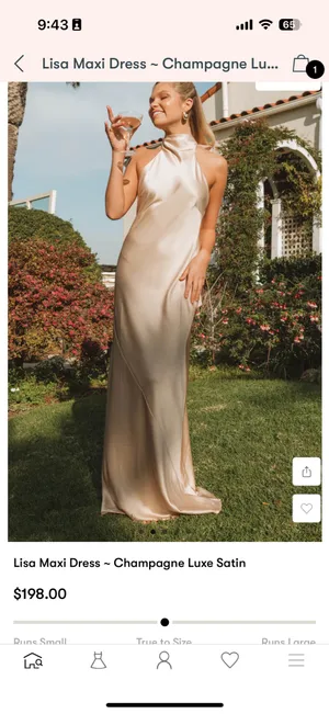 Show Me Your Mumu Lisa Maxi Dress Champagne Luxe Satin thumbnail 3
