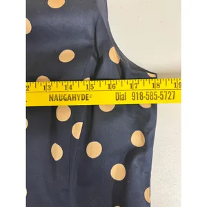 ANNE KLEIN Polka Dot Sheath Dress Womens 12 Navy Blue Tan Sleeveless Pockets thumbnail 7