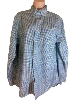 Vineyard‎ Vines Classic Fit Murray Shirt Blue Green Plaid Button Down Women M thumbnail 1