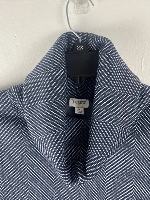 J. CREW Factory Blue Long Sleeves Funnel Neck Top Size Medium Fall Cabin Casual thumbnail 5