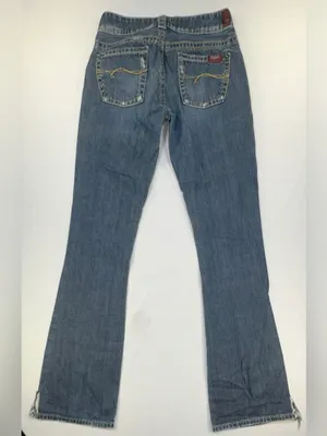 Silver Jeans Women's Distressed Bootcut Blue Denim Jeans Raw Hem Size 26 thumbnail 11