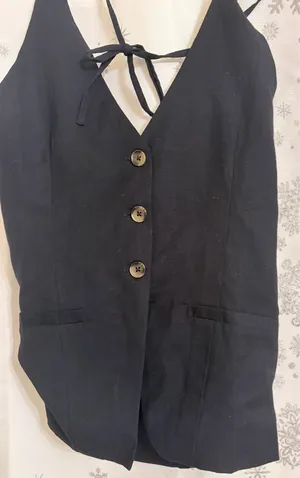Derek Heart black halter button front vest  thumbnail 2