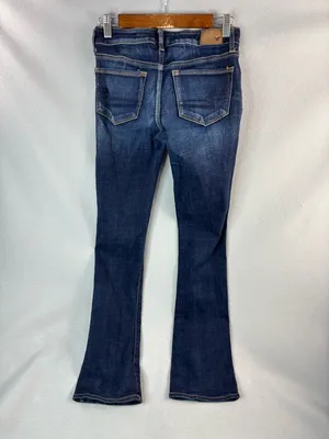 American Eagle Skinny Kick 4 Dark Blue Flare Jeans thumbnail 2