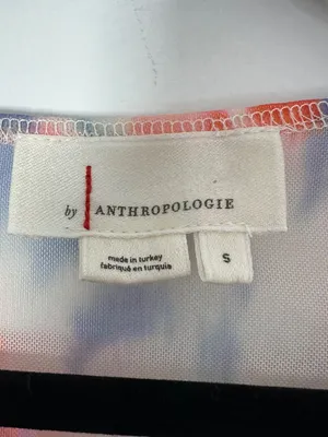 Anthropologie Long Sleeve Crossover Mesh Blouse Size S Multicolor Boho Top thumbnail 5