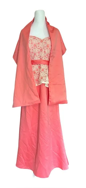 Mori Lee By Madeline‎ Gardner Bridesmaid Dress Prom Gown Pink w/ Shawl 14 thumbnail 1