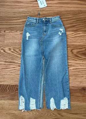 Syjp Denim Midi Skirt thumbnail 1