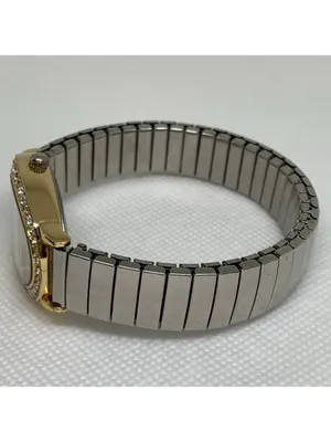 Peck & peck women’s gold tone watch 24mm rhinestones quartz watch running thumbnail 4