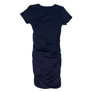 Aritzia Babaton black side ruched short sleeve bodycon dress women’s size M thumbnail 2
