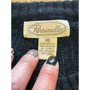 90s Parrinello Sweater Size Medium Womens Black Pullover Y2K Classic‎ Career VTG thumbnail 6