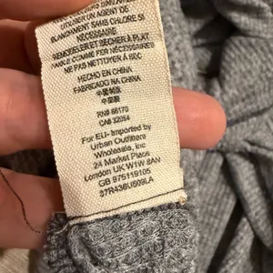 Free People Waffleknit Babydoll Henley Top Gray Black Boho Grunge Oversized M thumbnail 4