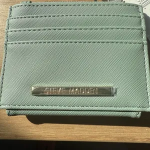 Steve Madden Bhayden‎ Card Case Sage Green Faux Leather Wallet MR116325 New thumbnail 4