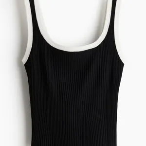H&M Black Ribbed Tank Top thumbnail 1