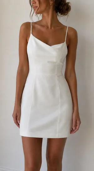 Gianni Bini Ivory Evelyn One Shoulder Mini Dress 4 Wedding Bachelorette Bridal thumbnail 1