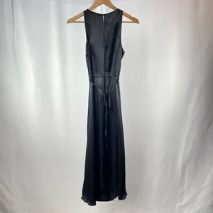 Zara‎ Satin Cut Out Sleeveless Midi Dress in Black Size Small thumbnail 8