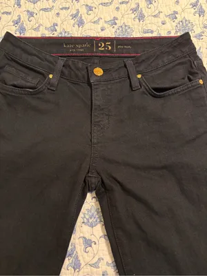 Late Spade womens 25 Black denim skinny jeans Broome Street model thumbnail 6