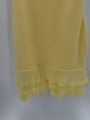 Edikted Yellow bohemian girly Ruffled Slip Dress with Pink Rose Accent size xs thumbnail 5