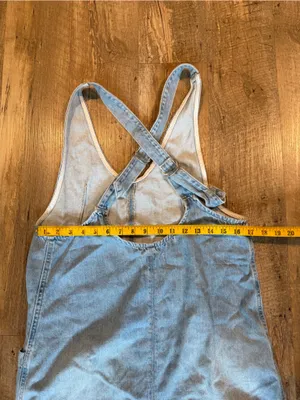 Free People High Roller Overall Denim Jumpsuit Light Blue Denim Women's XS thumbnail 6