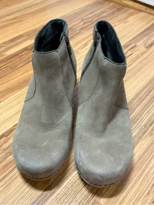Dansko Taupe Maria Leather Ankle Booties, sz 38 thumbnail 2