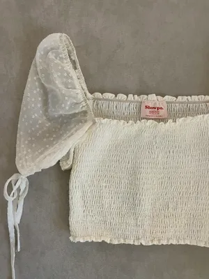 Showpo White Crop Puff Sleeve Top thumbnail 7